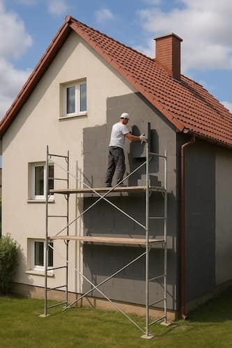 Docieplanie ścian budynku domu jednorodzinnego